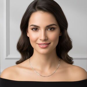 Sterling Silver Figaro Link Chain Necklace